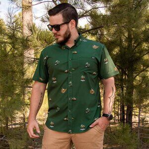 RSVLTS Yellowstone The Great Outdoors Collection Shirt Kunuflex SZ L Green NWOT